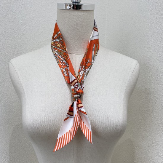 Hermes  エルメス 鞍具フラワーブーケ Twilly スモールスカーフ 