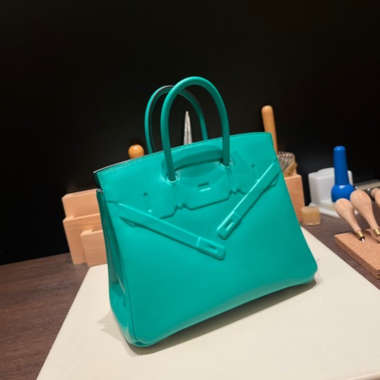 エルメス シャドーバーキン Hermes Shadow Birkin25 スイフト swift ミント 6W /Menthe shadow-004 全手縫い