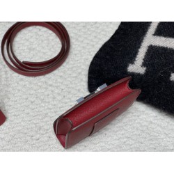 【出荷準備完了】コンスタンス Constance slim ルージュグレナ シルバークランク 高級レザーカードケース