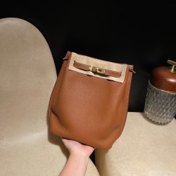 【HERMES】ソ ケリー 22cm トリヨン・クレマンス革 37 ゴールド 幅広肩紐 レトロモダン マイノリティーモデル