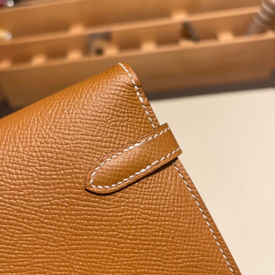 エルメス ケリーウォレット ロング ヴォーエプソン 37/Gold ゴールド ゴールド金具   wallet-006 全手縫い