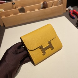 エルメス コンスタンス ロング ヴォーエプソン 9D/ Jaune Ambre  ジョーヌアンブル ゴールド金具   wallet-018 全手縫い