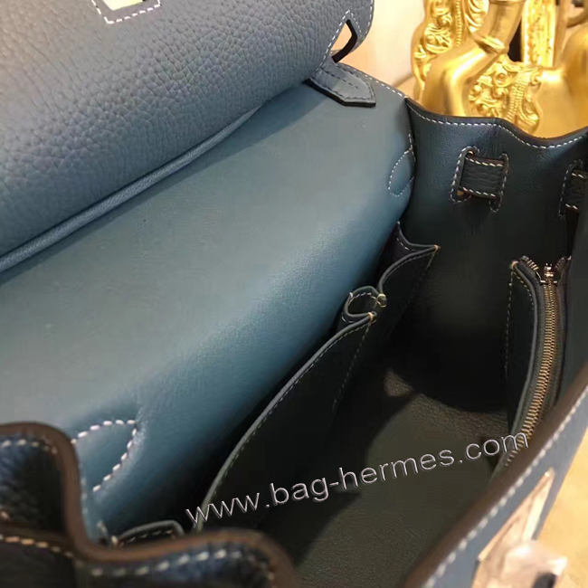 エルメス ジプシエール 28 ブルーラン シルバー金具