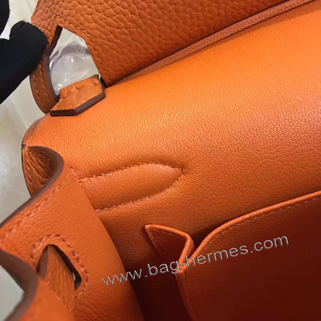 エルメス ジプシエール 28 オレンジ シルバー金具