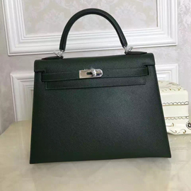 エルメス ケリー32 ヴェールアングレ ヴォーエプソン シルバー金具