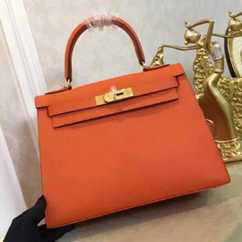 エルメス ケリー32 オレンジ ヴォーエプソン ゴールド金具