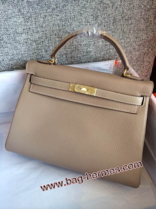 エルメス ケリー32 トゥルティ―ルグレー トゴ ゴールド金具