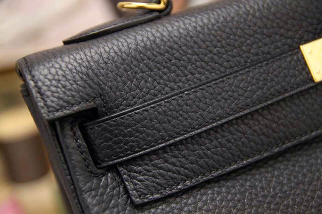 エルメス ケリー32 ブラック トゴ ゴールド金具