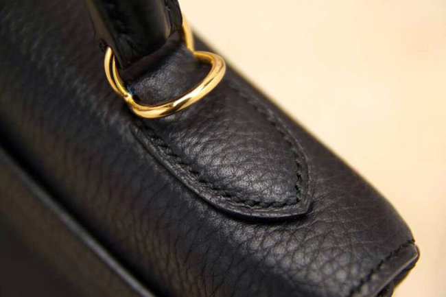 エルメス ケリー32 ブラック トゴ ゴールド金具