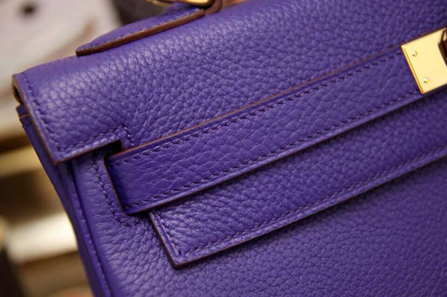 エルメス ケリー32 パープル トゴ ゴールド金具