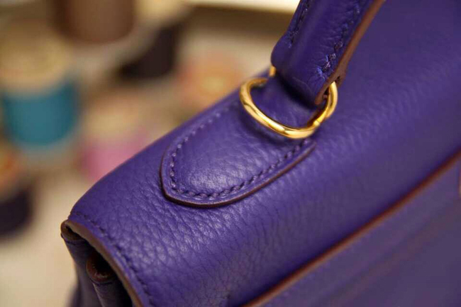 エルメス ケリー32 パープル トゴ ゴールド金具