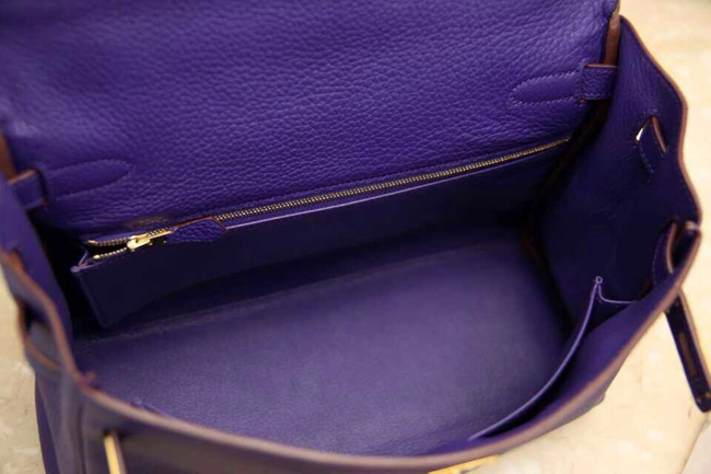 エルメス ケリー32 パープル トゴ ゴールド金具