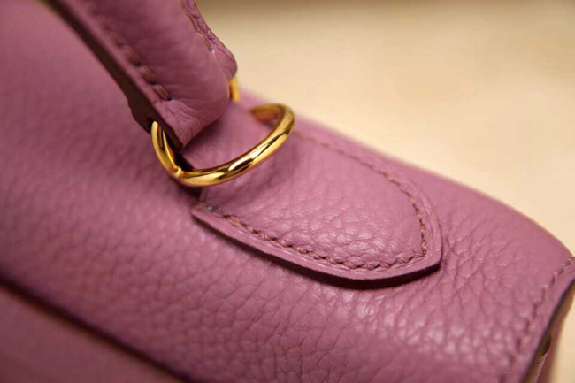エルメス ケリー32 ピンクムラサキ トゴ ゴールド金具