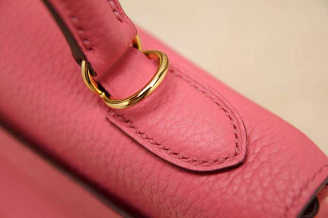 エルメス ケリー32 ローズリップスティック トゴ ゴールド金具