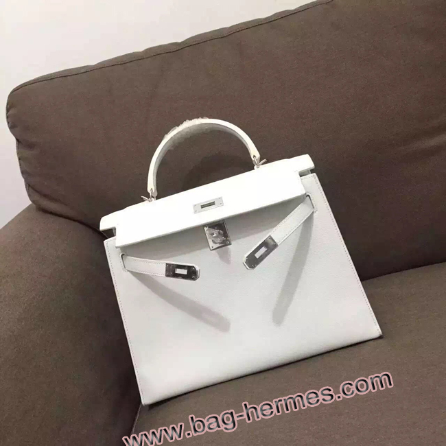 エルメス ケリー32 シロ ヴォーエプソン シルバー金具