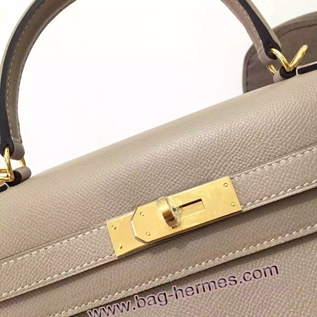 エルメス ケリー32 トゥルティ―ルグレー ヴォーエプソン ゴールド金具