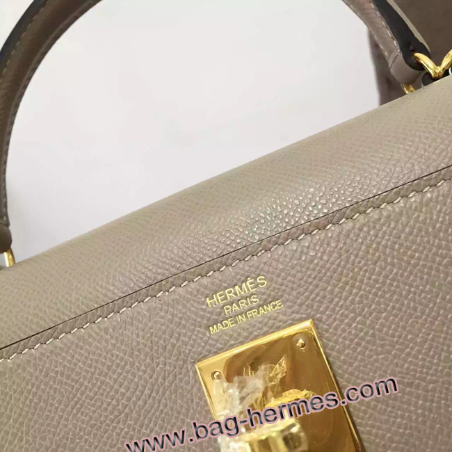 エルメス ケリー32 トゥルティ―ルグレー ヴォーエプソン ゴールド金具