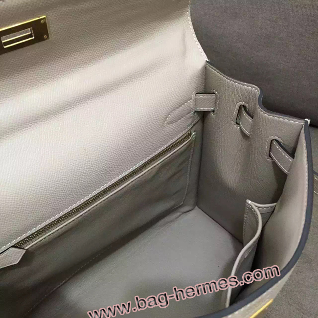 エルメス ケリー32 トゥルティ―ルグレー ヴォーエプソン ゴールド金具