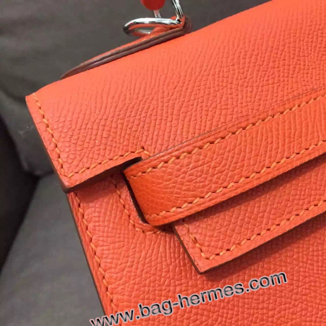 エルメス ケリー32 オレンジ ヴォーエプソン シルバー金具