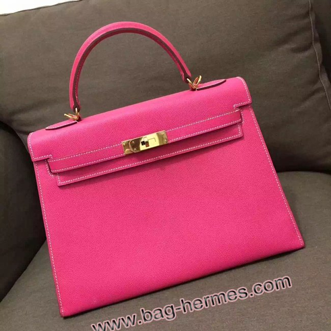 エルメス ケリー32 トスカ ヴォーエプソン ゴールド金具