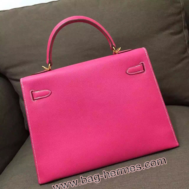 エルメス ケリー32 トスカ ヴォーエプソン ゴールド金具