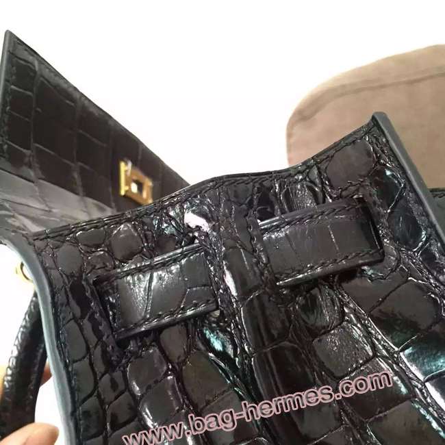 エルメス ケリー32 コーヒー クロコポロサス ゴールド金具