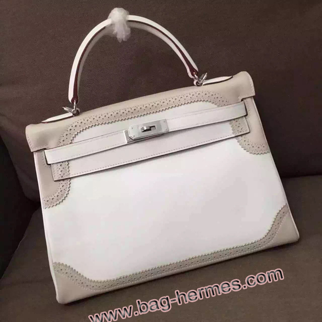エルメス ケリー32 ホワイト シルバー金具