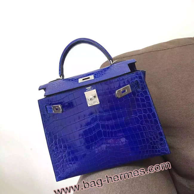 エルメス ケリー32 クロッカス クロコポロサス シルバー金具