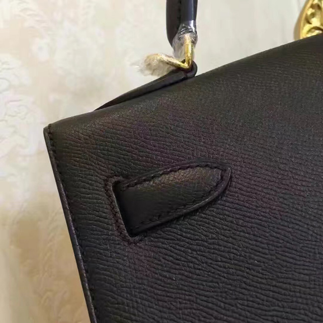 エルメス ケリー32 ブラック ヴォーエプソン ゴールド金具