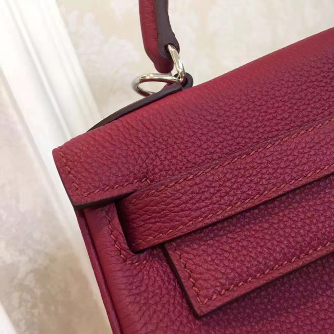 エルメス ケリー32 ルビー トゴ シルバー金具