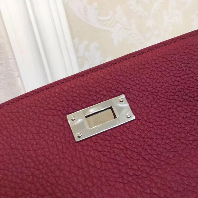 エルメス ケリー32 ルビー トゴ シルバー金具