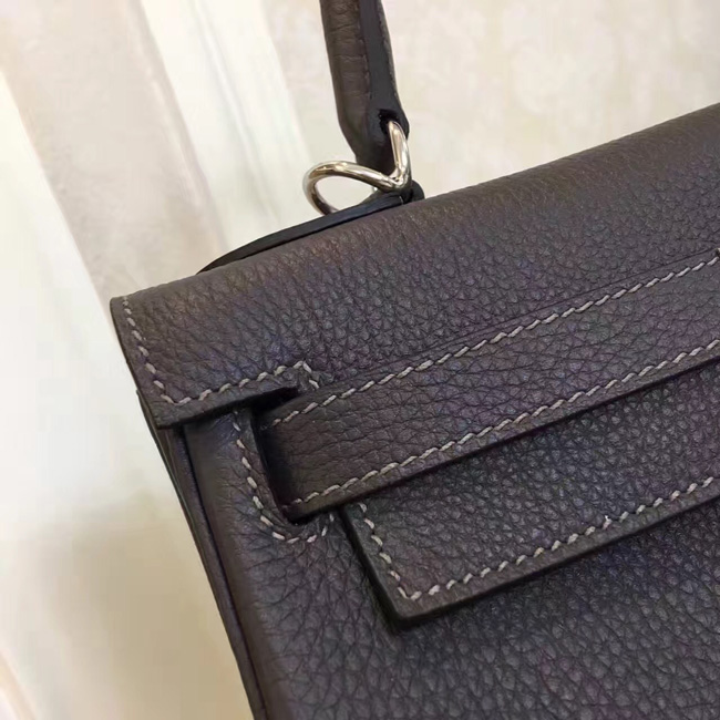エルメス ケリー32 グラファイト トゴ シルバー金具