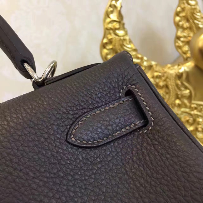 エルメス ケリー32 グラファイト トゴ シルバー金具