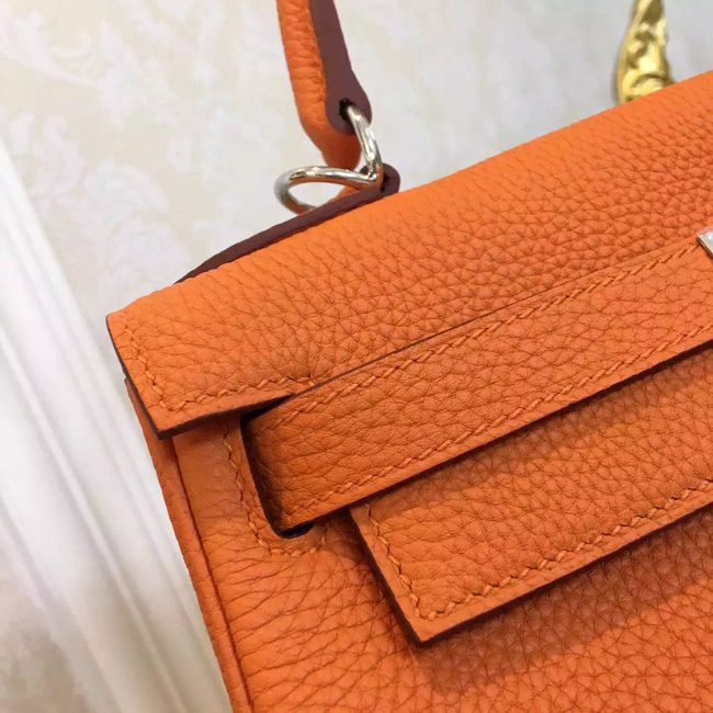 エルメス ケリー32 オレンジ トゴ シルバー金具