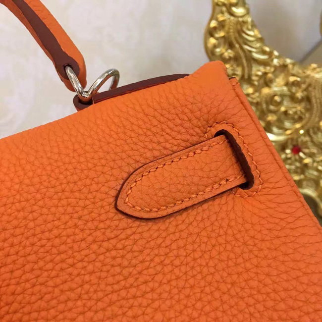 エルメス ケリー32 オレンジ トゴ シルバー金具