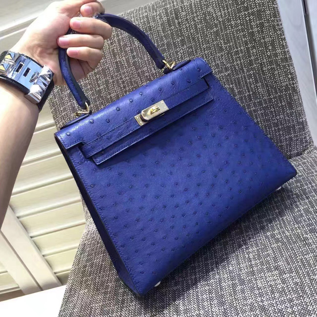 エルメス ケリー32 クロッカス オーストリッチ ゴールド金具