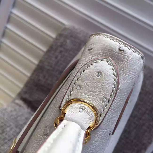 エルメス ケリー32 クレ オーストリッチ ゴールド金具