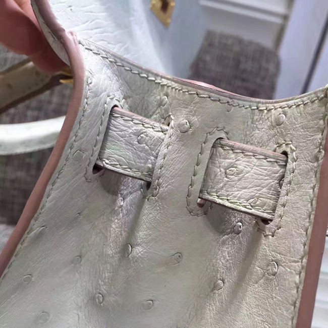 エルメス ケリー32 クレ オーストリッチ ゴールド金具