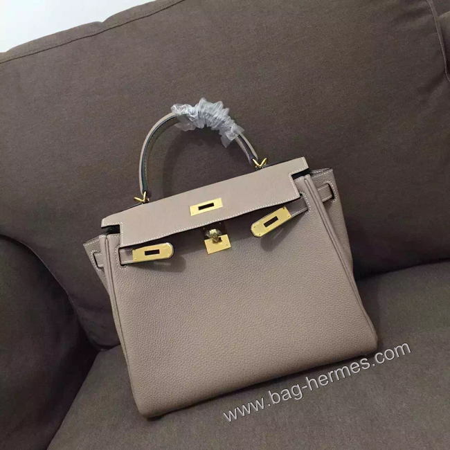 エルメス ケリー28 トゥルティエールグレー トゴ ゴールド金具