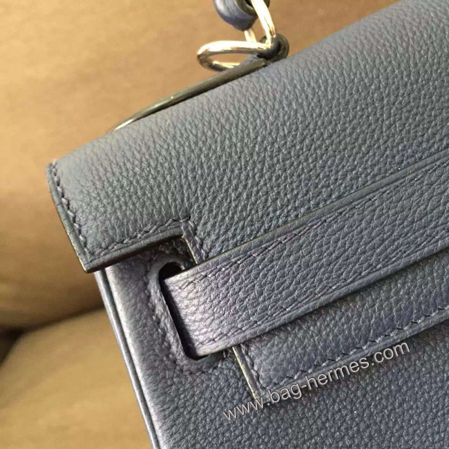 エルメス ケリー28 ブルートンペット トゴ シルバー金具