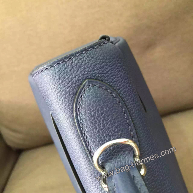 エルメス ケリー28 ブルートンペット トゴ シルバー金具