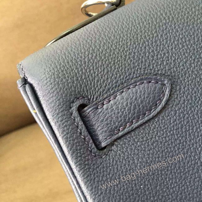エルメス ケリー28 ブルートンペット トゴ シルバー金具