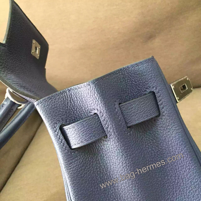 エルメス ケリー28 ブルートンペット トゴ シルバー金具