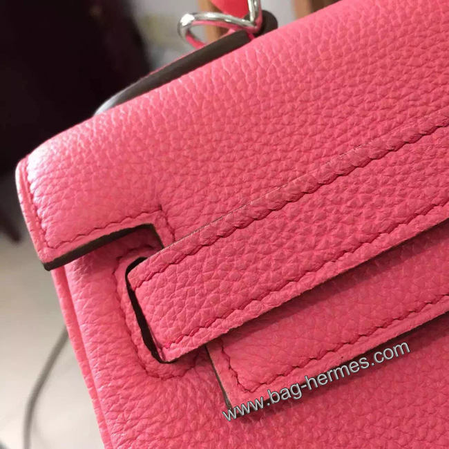 エルメス ケリー28 ローズリップスティック トゴ シルバー金具