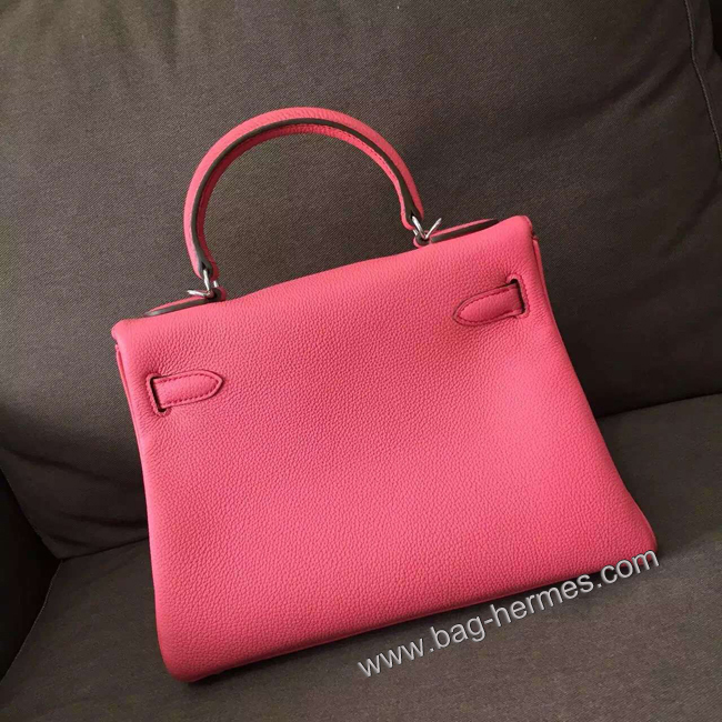 エルメス ケリー28 ローズリップスティック トゴ シルバー金具