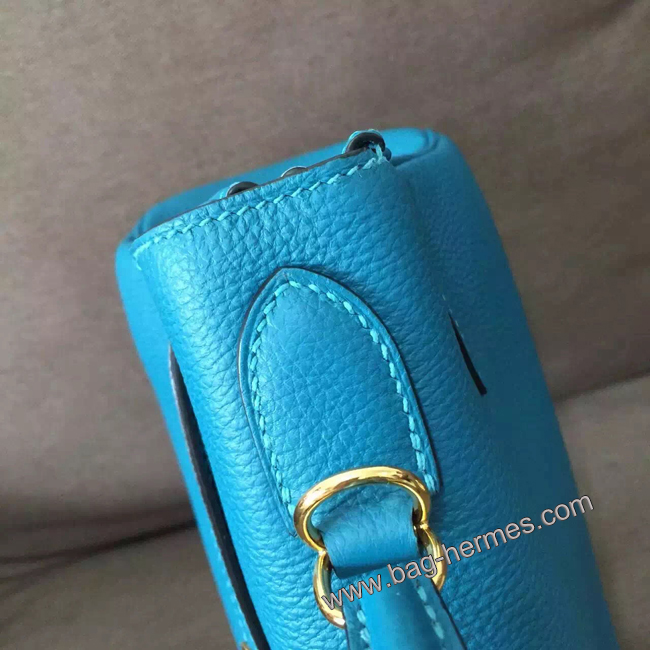 エルメス ケリー28 ターコイズブルー トゴ ゴールド金具