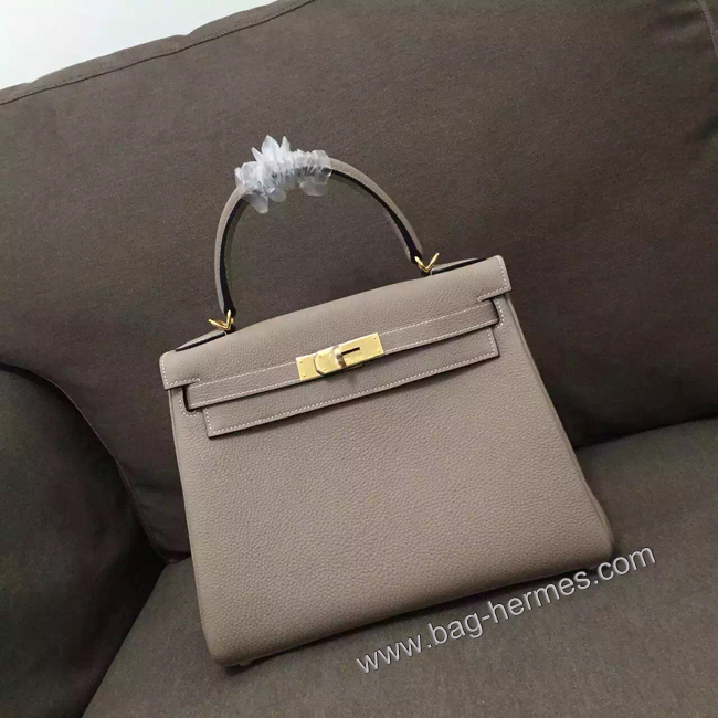 エルメス ケリー28 トゥルティエールグレー トゴ ゴールド金具