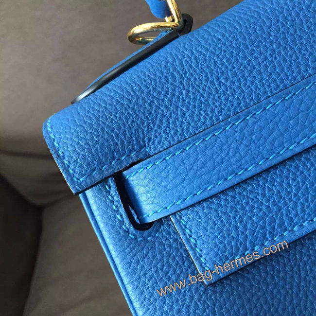 エルメス ケリー28 ブルーパラダイス トゴ ゴールド金具