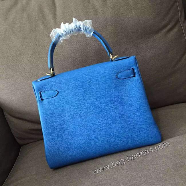 エルメス ケリー28 ブルーパラダイス トゴ ゴールド金具