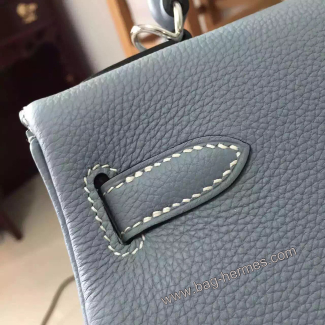 エルメス ケリー28 ブルーラン トゴ シルバー金具